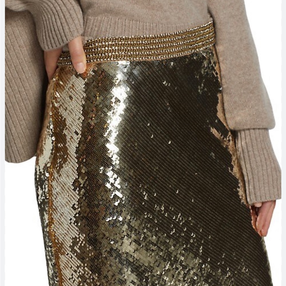 Veronica Beard Lavie Sequin gold skirt size 0